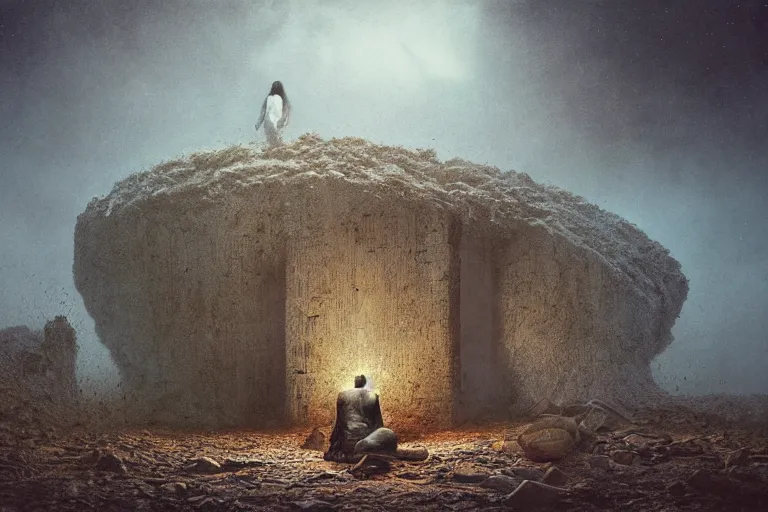 Image similar to Crushing Misery of Entropied Soul, Les Edwards, Zdzislaw Beksinski, Carl Gustav Carus, John Harris, Michal Karcz, Zhang Kechun, Mikko Lagerstedt, Scott Listfield, Steven Outram, Jessica Rossier