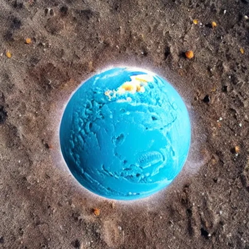 Prompt: ice cream that looks like the earth