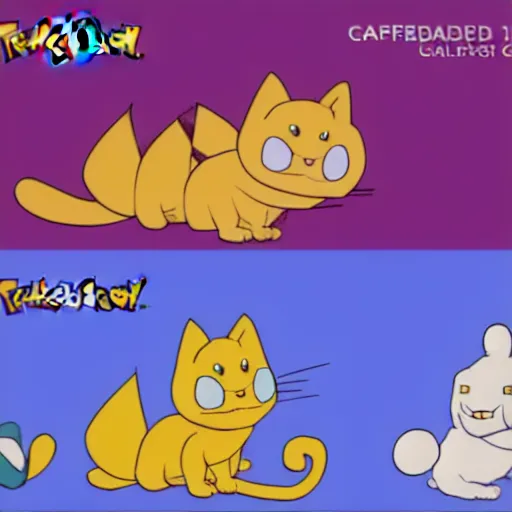 Image similar to garfield the cat as a pokemon, cgi