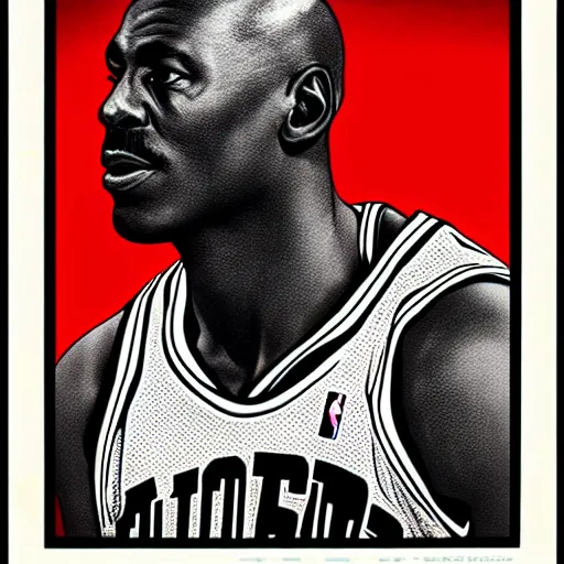 Prompt: Michael Jordan portrait by Moebius