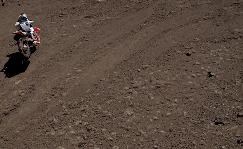 Image similar to a motocross track, on the surface of the moon