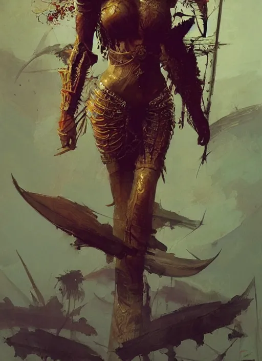 Image similar to amazon queen, intricate, elegant, highly detailed, vivid colors, john park, frazetta, sparth, ruan jia, jeffrey catherine jones