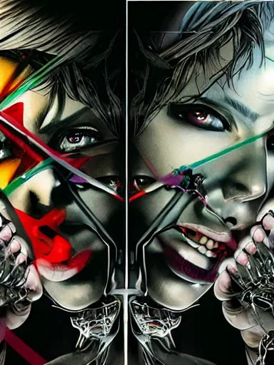 Image similar to a dream divided by zero : : hyperreal surrealism hypermaximal symbolism, paranoid critical method, glitchcore : : by artgerm, nychos, yoji shinkawa, todd mcfarlane — c 1 5