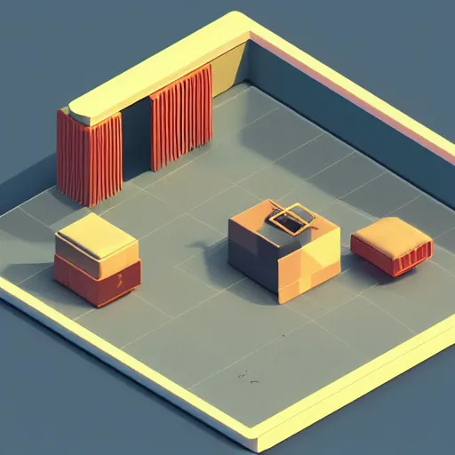 Prompt: isometric, c 4 d style, octane render