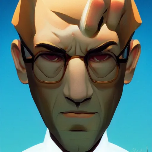 Image similar to face icon stylized minimalist goldfinger, loftis, cory behance hd by jesper ejsing, by rhads, makoto shinkai and lois van baarle, ilya kuvshinov, rossdraws global illumination