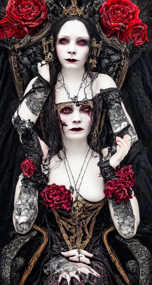 Prompt: of a supreme Lady Bathory, sinister, gothic, victorian, Portrait, extreme detail, luxury, elite, intricate, hypermaximalist, demonic, mythical, painted by Saharat Buarawong, 8K,