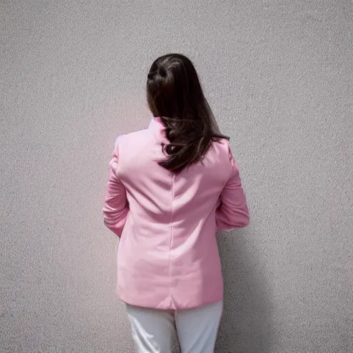 Image similar to woman wearing pink and white