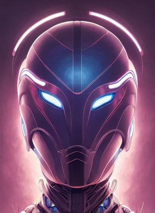 Image similar to Symmetry!! portrait of the Guyver, sci-fi armour, tech wear, glowing lights!! sci-fi, intricate, elegant, highly detailed, digital painting, artstation, concept art, smooth, sharp focus, illustration, art by artgerm and greg rutkowski and alphonse mucha