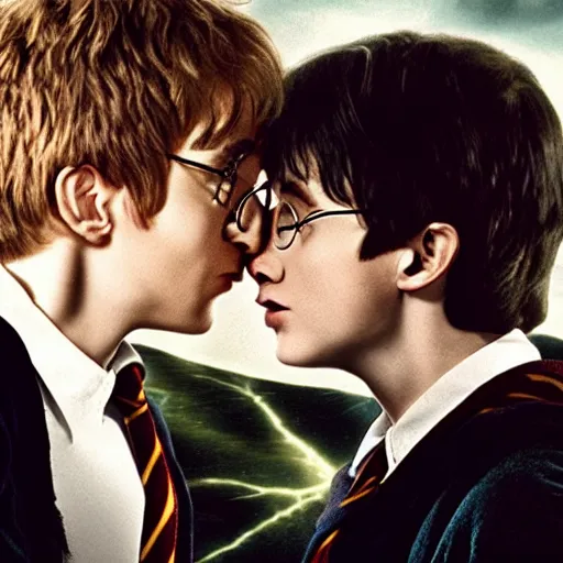 Image similar to harry potter kissing voldemort 4k