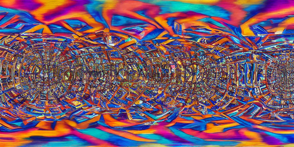 Image similar to 3 6 0 panorama escher style pattern of colorful balls, sculpture in the ancient greek style