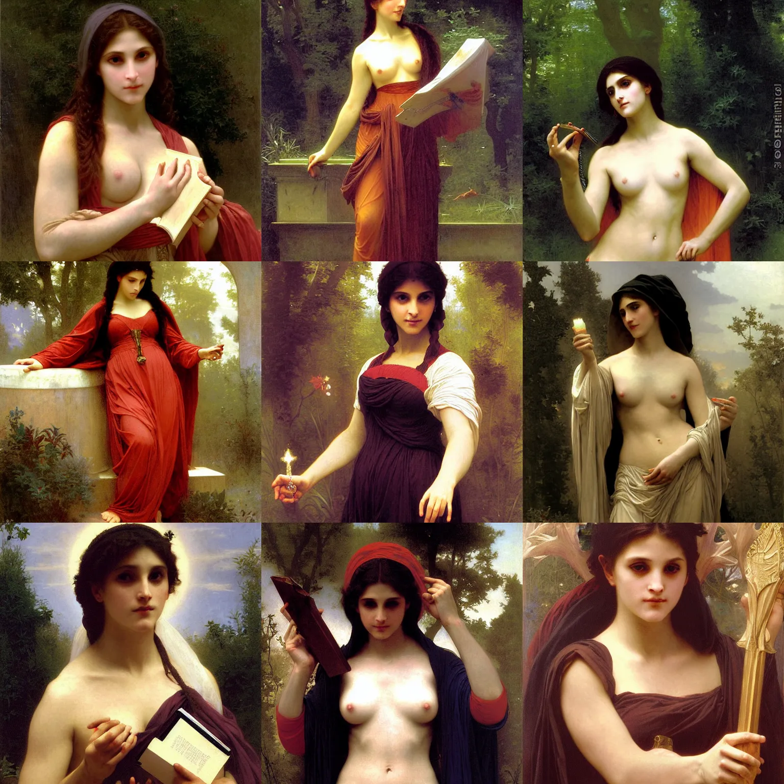 Prompt: The sorceress, painted by William-Adolphe Bouguereau