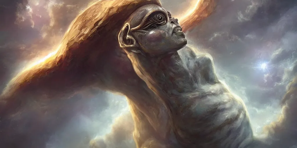 Image similar to a majestic alien god