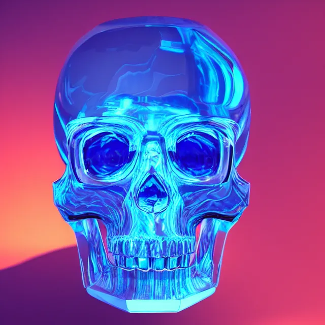 Prompt: crystal skull, full of chromatic liquid, powered by electroluminescent wires, by charlie bowater, isometric, chroma colors, rim lighting, 8 k, polygon, paradox, screen space global illumination, volumetric light, transparent, liquid crystal, ray tracing reflections