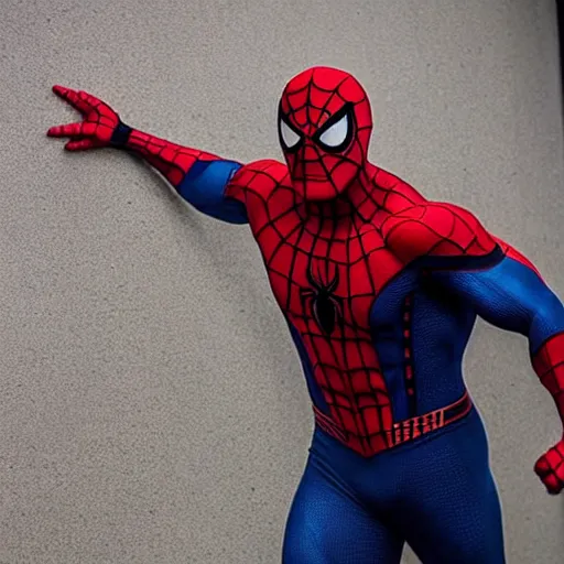 Image similar to dwayne johnson as spiderman, full body shot, highly - detailed, sharp focus, award - winning