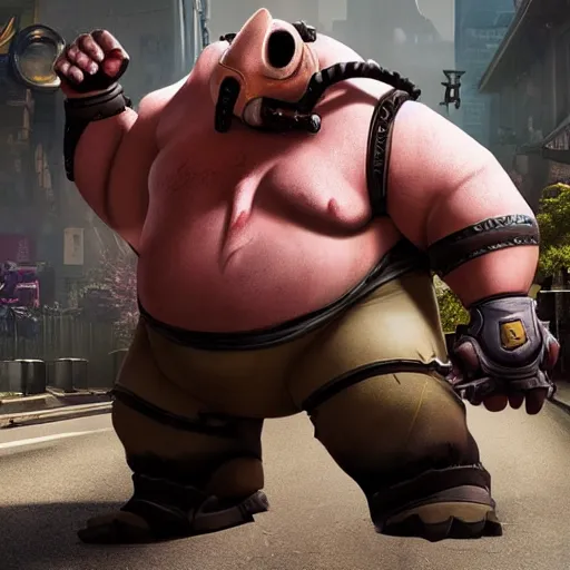 Prompt: Roadhog from overwatch, movie still