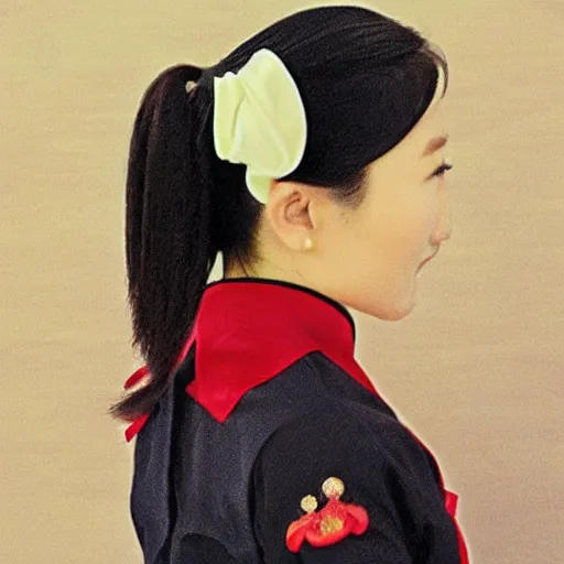 Prompt: chinese woman, odango ponytails, wearing eyepatch, formal uniform