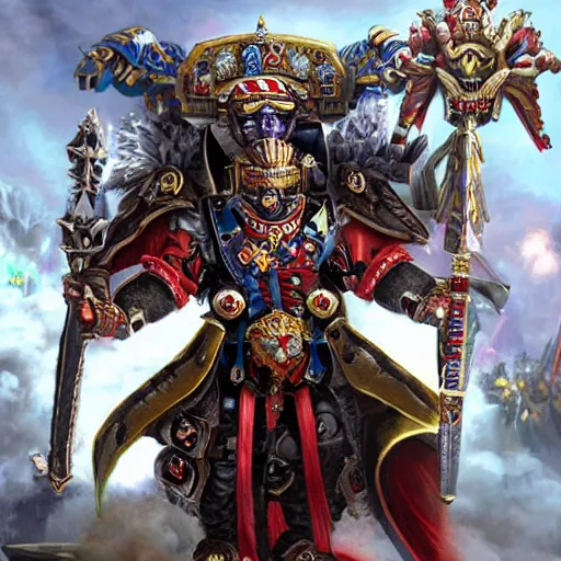 Prompt: god emperor bongbong marcos, Warhammer 4K