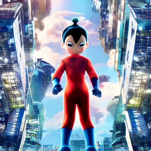 Prompt: astroboy poster in a 2 0 2 0 blockbuster, cgi, render