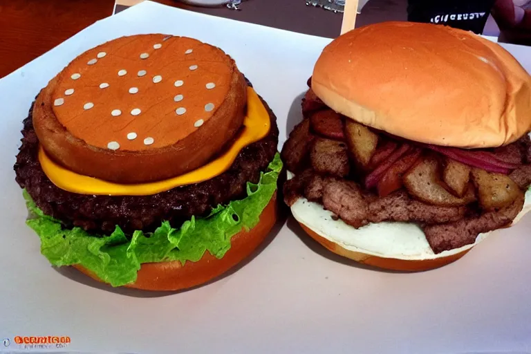 Prompt: burger shaped like sega dreamcast