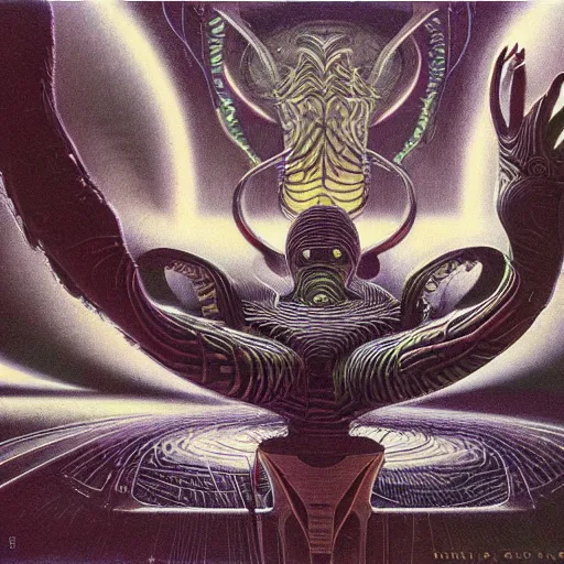 Prompt: afrofuturist biomorphic opart, 6 0 s space age design photography, future retro, creature god, temple, pascal blanche, roger dean, josh kirby, greg hildebrandt, donato giancola, larry elmore, arthur rackham, beksinski, sci - fi, 8 k