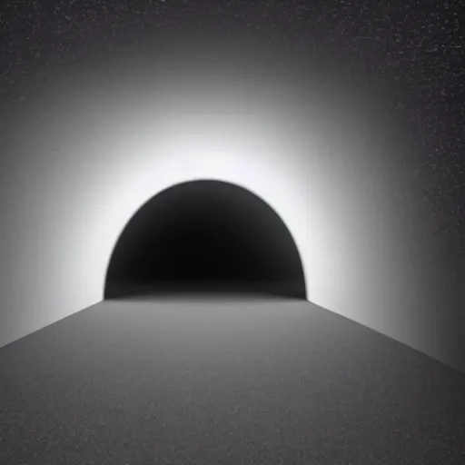 Image similar to a pitch black void with a glowing doorway,