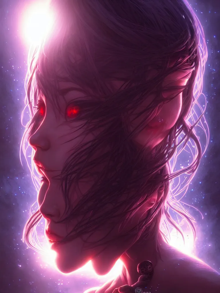 Prompt: azathoth girl save the earth, occlusion shadow, specular reflection, rim light, unreal engine, artgerm, artstation, art by hiroaki samura and ilya kuvshinov and ossdraws, intricate, highly detailed 8 k, cosmic horror illustration, extremely beautiful and aesthetic shape of face and body, movie poster