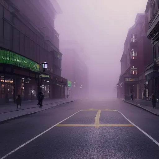 Image similar to still shot of a busy street covered in fog, highly detailed, photorealistic portrait, bright studio setting, studio lighting, crisp quality and light reflections, unreal engine 5 quality render