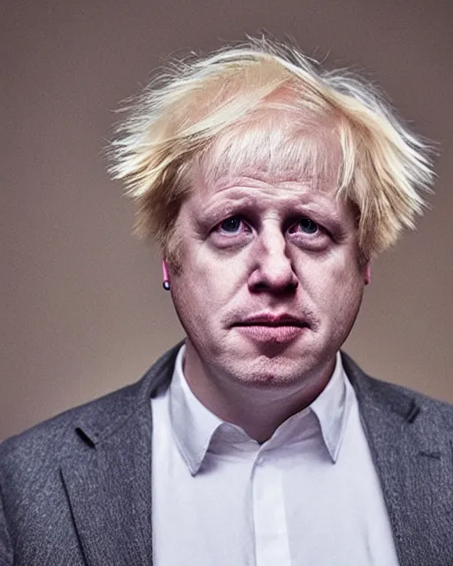 Prompt: Photo portrait of Boris Johnson as a soundcloud rapper with face tattoos