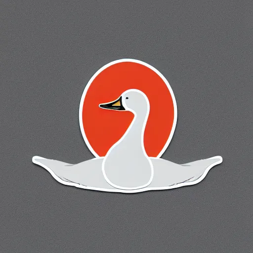 Image similar to goose sticker design, flat illustration