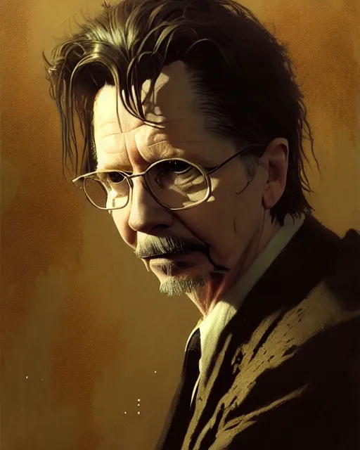 Image similar to gary oldman as a mysterious character, pulp character portrait, ultra realistic, concept art, intricate details, highly detailed by greg rutkowski, gaston bussiere, craig mullins, simon bisley