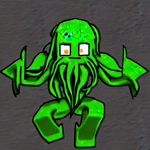 Image similar to minecraft cthulhu