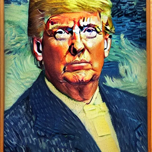 Image similar to Donald Trump standing on Joe Biden, ultra realistic, by Van Gogh, 8k