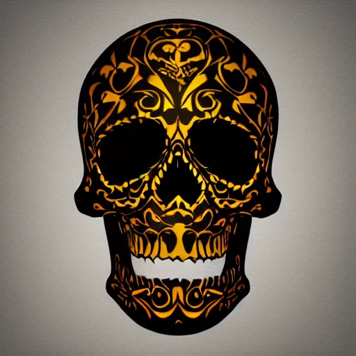 Prompt: skull lamp design, concept art