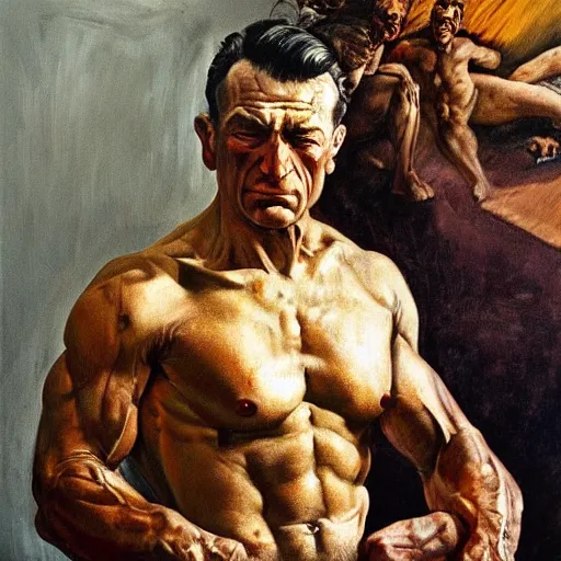 Prompt: high quality high detail painting by lucian freud and frank frazetta, hd, powerful man