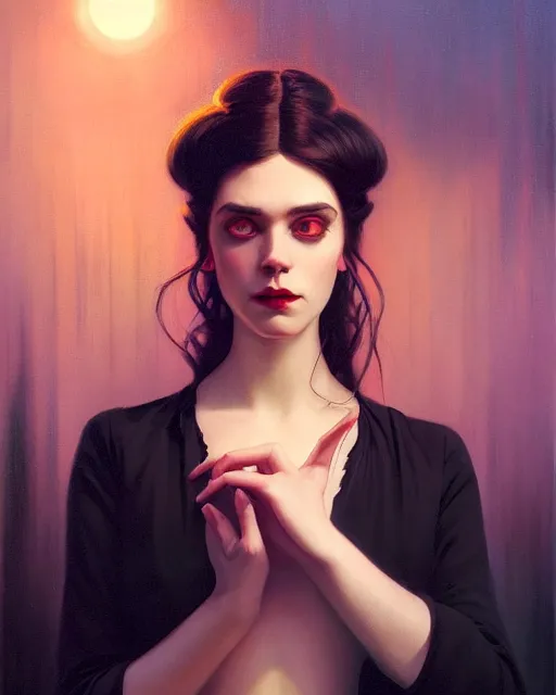 Prompt: surreal stylized portrait by aykutmakut of an artistic pose, composition, young victorian sad fancy lady, surrounded by snakes, cinematic moody colors, realistic shaded, fine details, realistic shaded lighting poster by ilya kuvshinov, magali villeneuve, artgerm, jeremy lipkin and michael garmash and rob rey