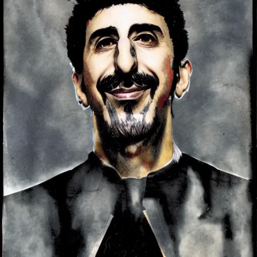 Image similar to Serj Tankian from System of a down by Dave McKean