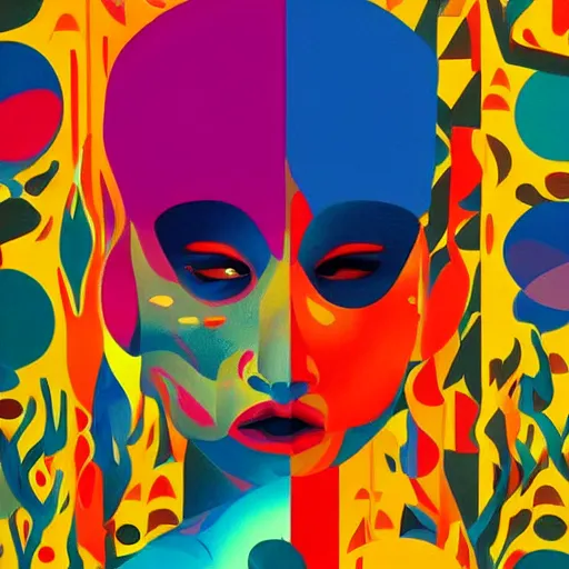 Image similar to colourful art by nahuel bardi, pinterest, behance,