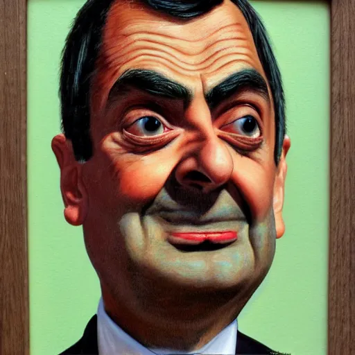 Image similar to close up portrait of mr. bean by scott m fischer