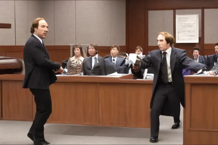 Image similar to saul goodman, also known as jimmy mcgill, defends dart vader in court, dart vader court session, court session images, 1 0 8 0 p, court archive images