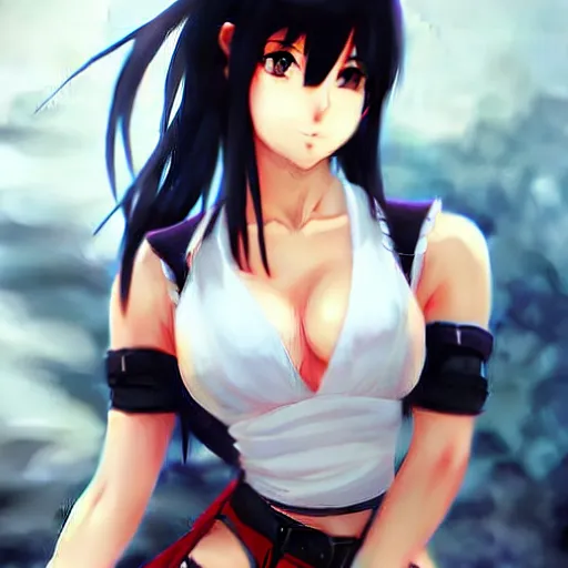 Image similar to beautiful anime art of tifa lockhart by WLOP, rossdraws, Logan Cure, Mingchen Shen, BangkuART, sakimichan, yan gisuka, JeonSeok Lee, zeronis, Chengwei Pan on artstation