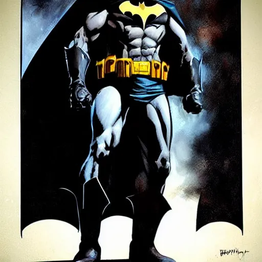 Image similar to batman in the style of phil hale