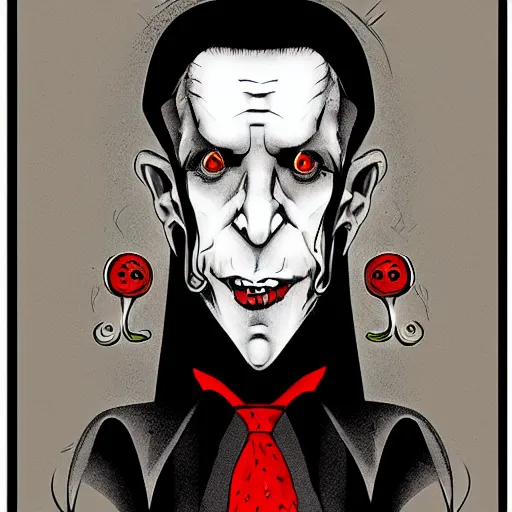 Image similar to a vampire, by tony diterlizzi, ink, portrait, srgb