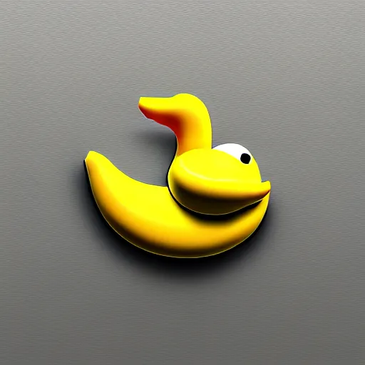 Image similar to a banana in the shape of a duck. A duck in the shape of a banana. Banana duck.