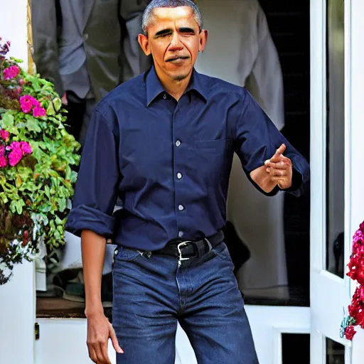 Image similar to barack obama wearing ripped jeans