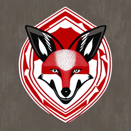 Image similar to military logo that involves foxes, white and red color scheme