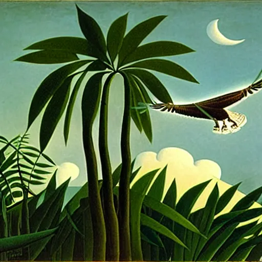 Prompt: An osprey by Henri Rousseau.