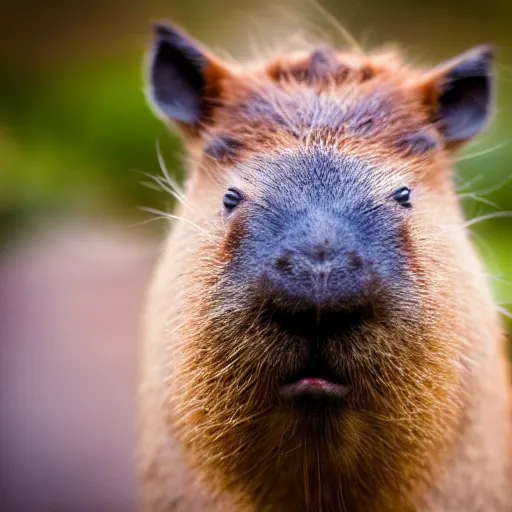 Image similar to cute capybara eats a nvidia gpu, studio lighting, professional photograph, shallow depth of field, bokeh, sharp focus, taken by sony a 7 r, 4 k, depth of field