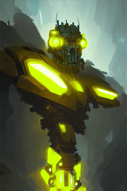 Prompt: portrait Keetongu bionicle cyclops yellow by Greg Rutkowski