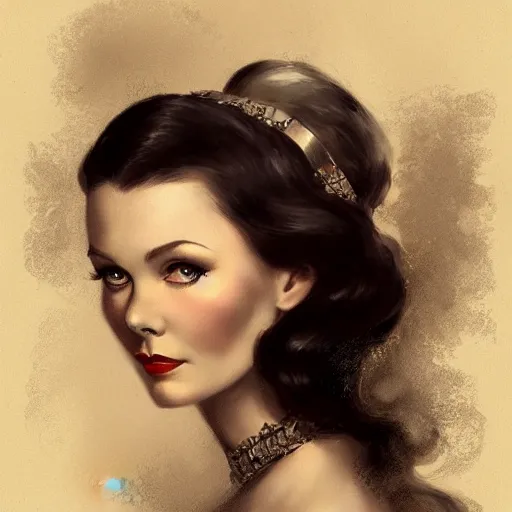 Image similar to a portrait of vivien leigh by charlie bowater and anna dittmann and gil elvgren.