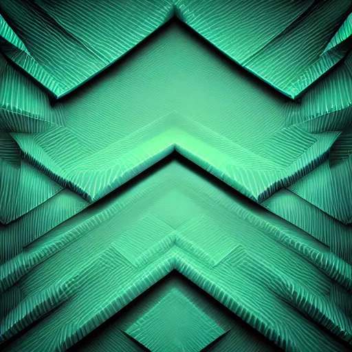 Prompt: 3D render of abstract geometric shapes on a mint background